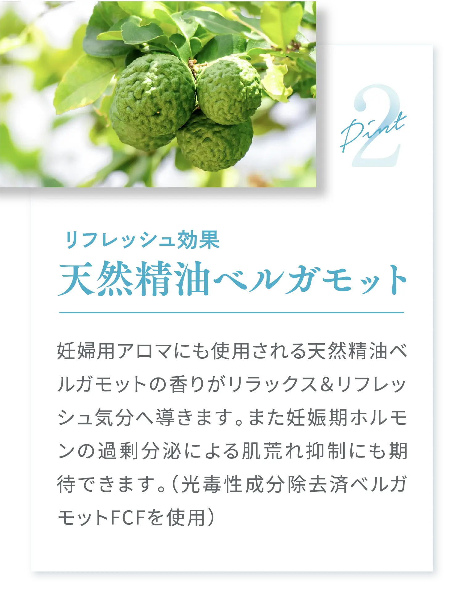 リフレッシュ効果 天然精油ベルガモット